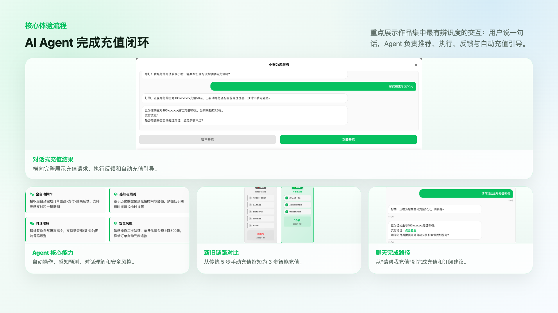 对话式智能充值与 Agent 闭环流程